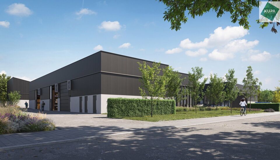 Aan de Gauwelstraat in Zwevegem verrijst binnenkort bedrijvenpark Zeus, een nieuw icoon op de plek van de oude houtzagerij. Met 18 hoogwaardige KMO-units, variërend van 150 m² tot 540 m², verdeeld over 4 architecturaal sterke bedrijfsgebouwen, biedt Ze